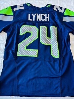 NFL Royal Blue Jersey with Neon Green and Silver Accents